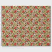 William Morris Poppies Floral Art Nouveau Pattern Geschenkpapier (Flach)
