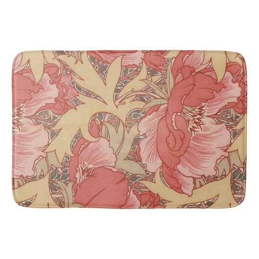 William Morris Poppies Floral Badematte (Vorderseite)