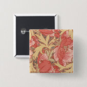 William Morris Poppies Floral Button (Vorne & Hinten)