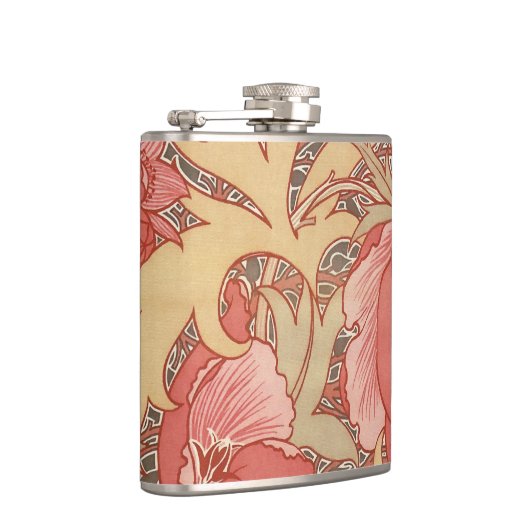 William Morris Poppies Floral Flachmann (Rechts)