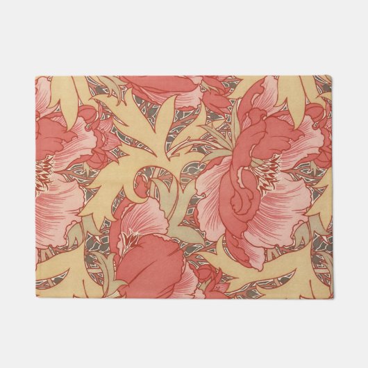 William Morris Poppies Floral Fußmatte (Vorderseite)