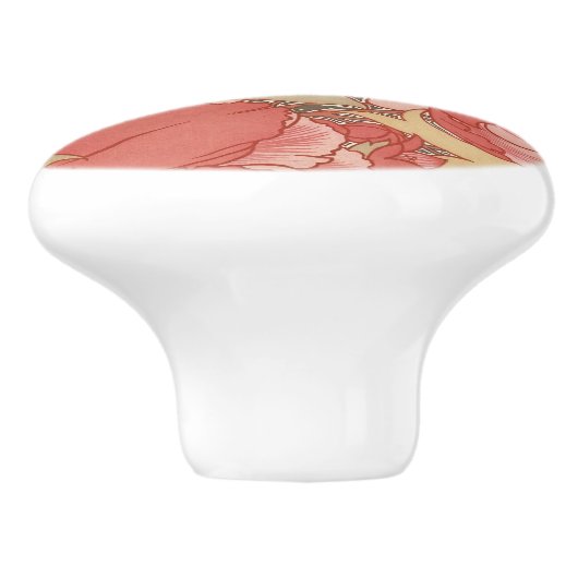 William Morris Poppies Floral Keramikknauf (Seitenansicht)