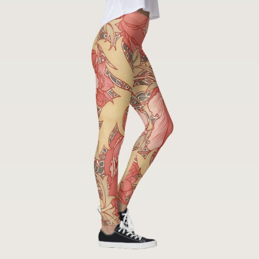 William Morris Poppies Floral Leggings (Rechts)