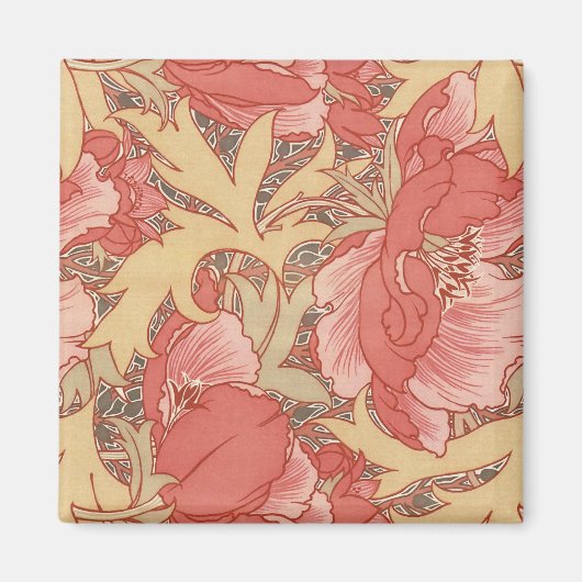 William Morris Poppies Floral Magnet (Vorne)