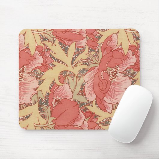 William Morris Poppies Floral Mousepad (Mit Mouse)