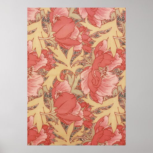William Morris Poppies Floral Poster (Vorne)