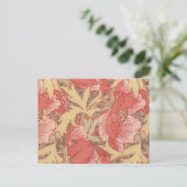 William Morris Poppies Floral Postkarte (Stehend Vorderseite)