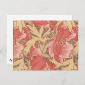 William Morris Poppies Floral Postkarte (Vorne/Hinten)