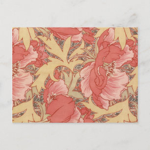 William Morris Poppies Floral Postkarte