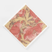 William Morris Poppies Floral Serviette (Ecke)