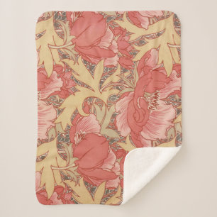 William Morris Poppies Floral Sherpadecke