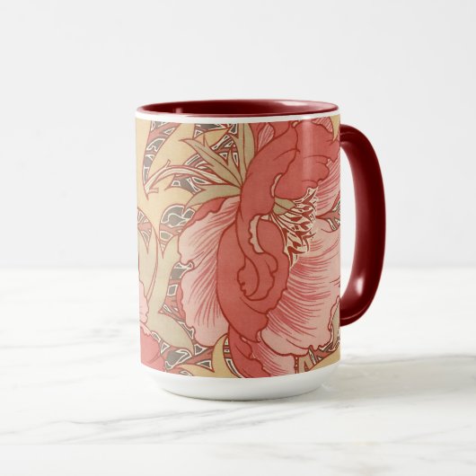 William Morris Poppies Floral Tasse (VorderseiteRechts)