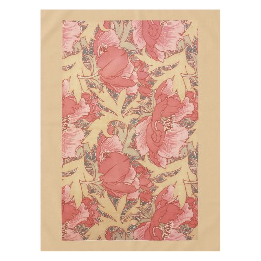 William Morris Poppies Floral Tischdecke (Vorderseite)