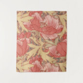 William Morris Poppies Floral Wandteppich (Vorderseite)