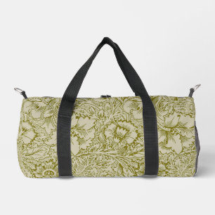 William Morris Poppy Classic Floral Green Duffle Bag