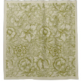 William Morris Poppy Classic Floral Green Duschvorhang (Vorderseite)