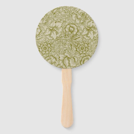 William Morris Poppy Classic Floral Green Fächer (Vorderseite)