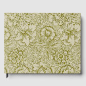 William Morris Poppy Classic Floral Green Gästebuch (Vorderseite)