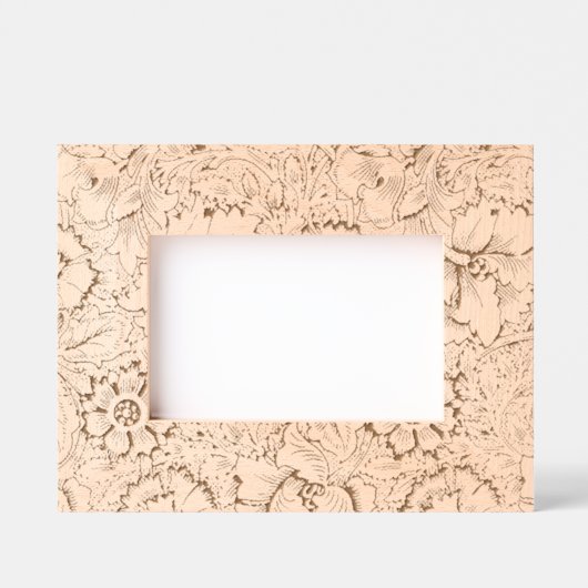 William Morris Poppy Classic Floral Green Geätzte Rahmen (Vorderseite)