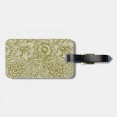 William Morris Poppy Classic Floral Green Gepäckanhänger (Rückseite horizontal)