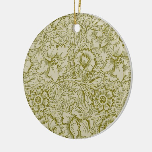 William Morris Poppy Classic Floral Green Keramik Ornament (Links)