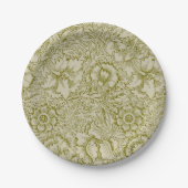 William Morris Poppy Classic Floral Green Pappteller (Vorderseite)