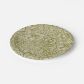 William Morris Poppy Classic Floral Green Pappteller (Schrägansicht)