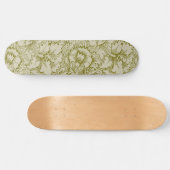 William Morris Poppy Classic Floral Green Skateboard (Horizontal)
