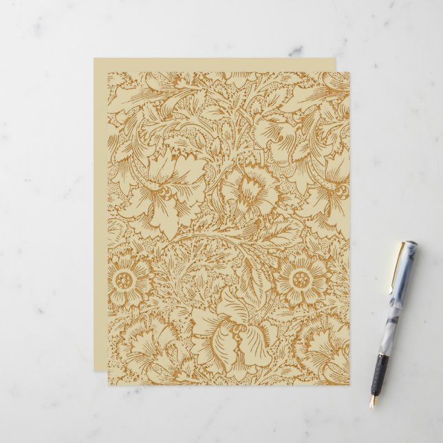 William Morris Poppy Floral Wallpaper (Vorderseite/Rückseite Beispiel)