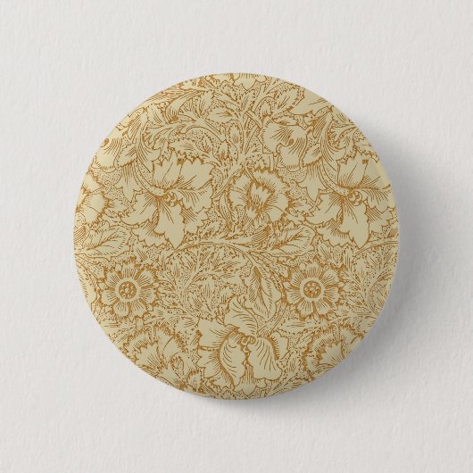 William Morris Poppy Floral Wallpaper Button (Vorderseite)