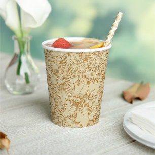 William Morris Poppy Floral Wallpaper Pappbecher