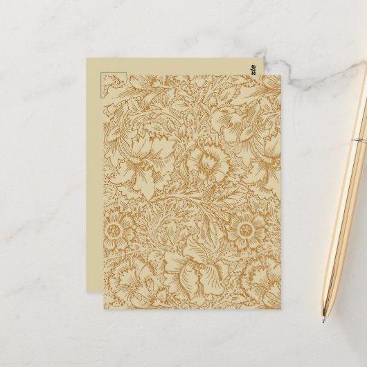William Morris Poppy Floral Wallpaper Postkarte (Vorderseite/Rückseite Beispiel)