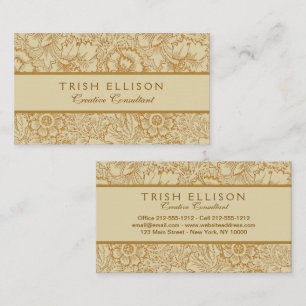 William Morris Poppy Floral Wallpaper Visitenkarte