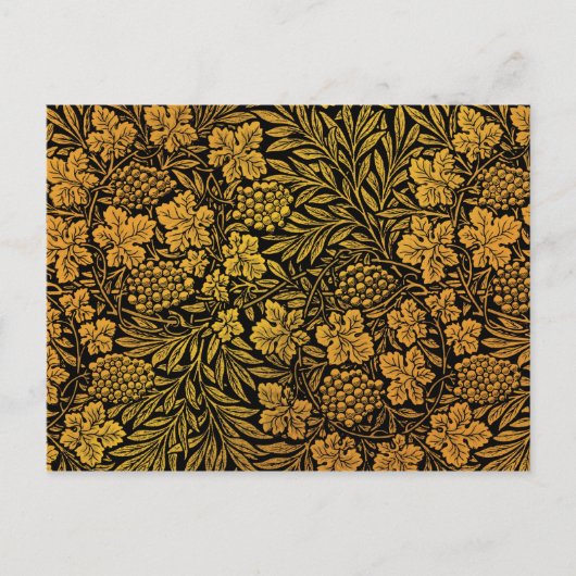 William Morris populäres Muster, Golden Floral Postkarte (Vorderseite)