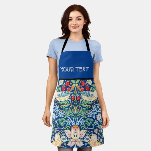 William Morris' Print: Strawberry Thief, Blau Schürze (Getragen)