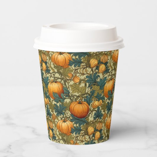 William Morris Pumpkin Eichhörnchen-Papiertasse Pappbecher (Rückseite)