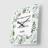 William Morris quotation, Have Nothing... Ceramic Quadratische Wanduhr (Winkel)