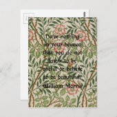 William Morris Quote Postkarte (Vorne/Hinten)