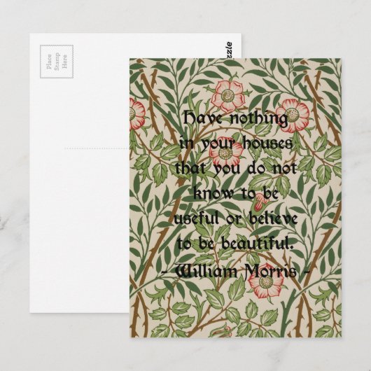 William Morris Quote Postkarte (Vorne/Hinten)