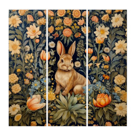 William Morris Rabbit im Wald Art Nouveau Triptychon