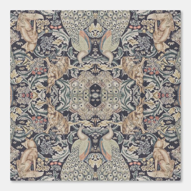 William Morris Rabbit, Peacock und Fox Tapete (Vorderseite)