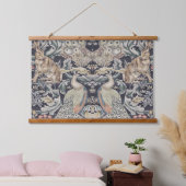 William Morris Rabbit, Peacock und Fox Wandteppich Mit Holzrahmen (Schlafzimmer)