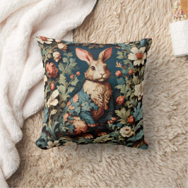 William Morris Rabbit Throw Pillow Kissen