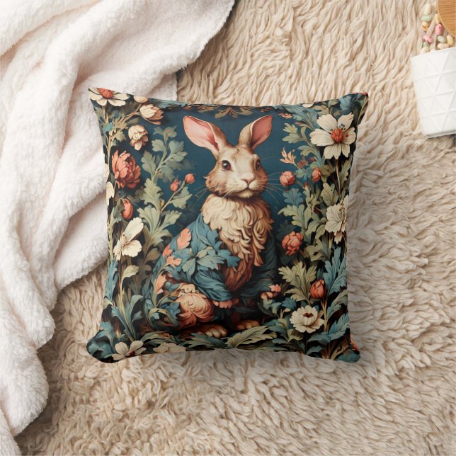 William Morris Rabbit Throw Pillow Kissen (Decke)