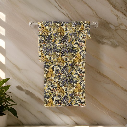 William * Morris Rabbit Wolf Pfauenhandtuch Badhandtuch Set