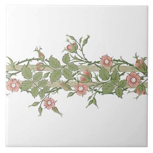 William Morris Rambler Floral Frieze Pattern Fliese (Vorderseite)