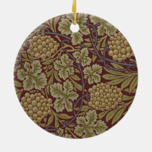 William Morris Rebe Weinranke Rot Grün Kunst Keramik Ornament