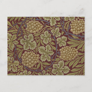 William Morris Rebe Weinranke Rot Grün Kunst Postkarte