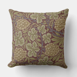 William Morris Reben-Traube Rot Grün Kunst Kissen