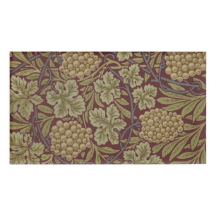 William Morris Reben-Traube Rot Grün Kunst Namenschild